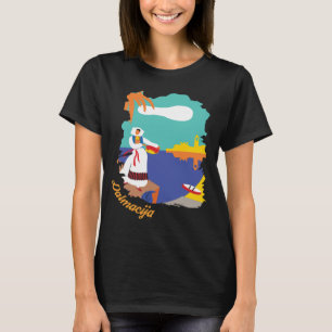 Dalmatia Coast Woman Art Black Travel T-Shirt