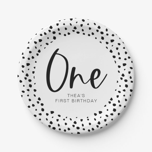 Dalmatian 1st Birthday Paper Plates (Front)
