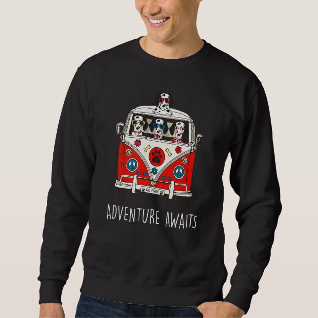 Dalmatian Adventure Awaits Artwork Camper Sweatshirt (Front)