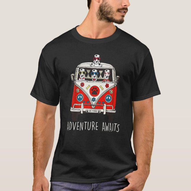 Dalmatian Adventure Awaits Artwork Camper T-Shirt (Front)