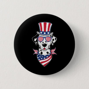 Dalmatian American Usa Flag Sungles 4th Of July Do 2 Inch Round Button
