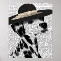 Dalmatian and Brimmed Black Hat