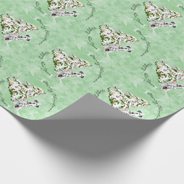 Dalmatian and Christmas Tree Wrapping Paper (Corner)