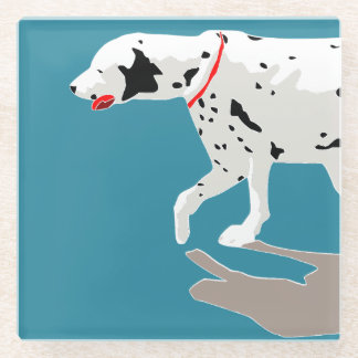 dalmatian art glass coaster