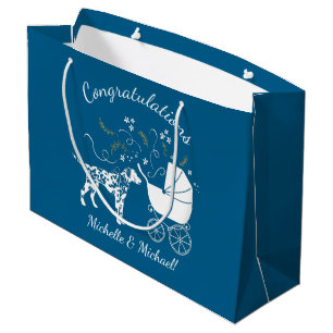 Dalmatian Baby Shower Puppy Dog Large Gift Bag