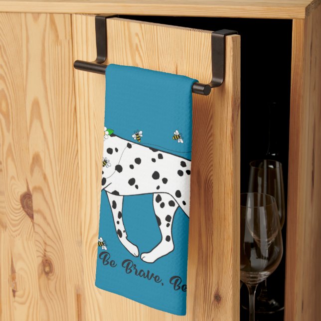 Dalmatian Be Kind Be Brave Be Happy Kitchen Towel (Thirds Fold)