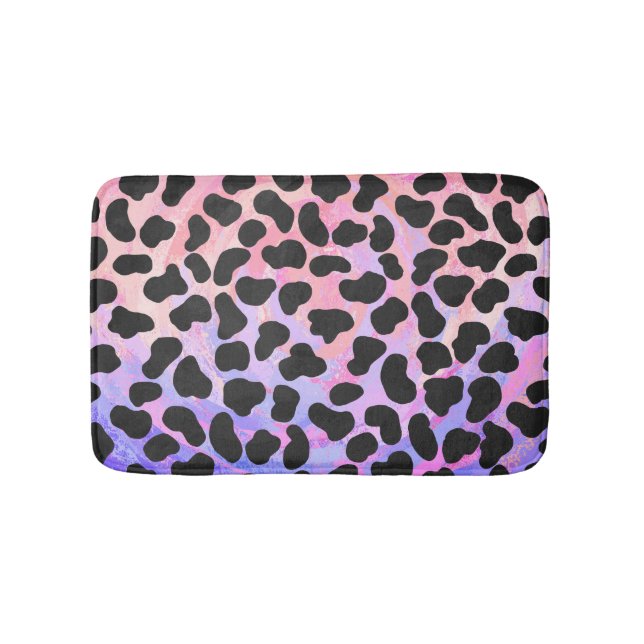 Dalmatian Black and Pink Print Bath Mat (Front)