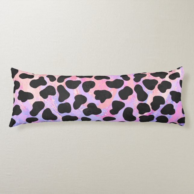 Dalmatian Black and Pink Print Body Pillow (Front)