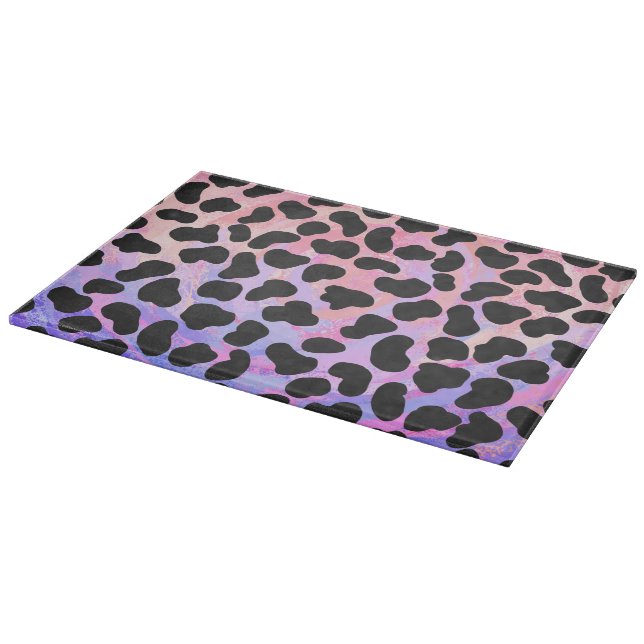 Dalmatian Black and Pink Print Cutting Board (Corner)