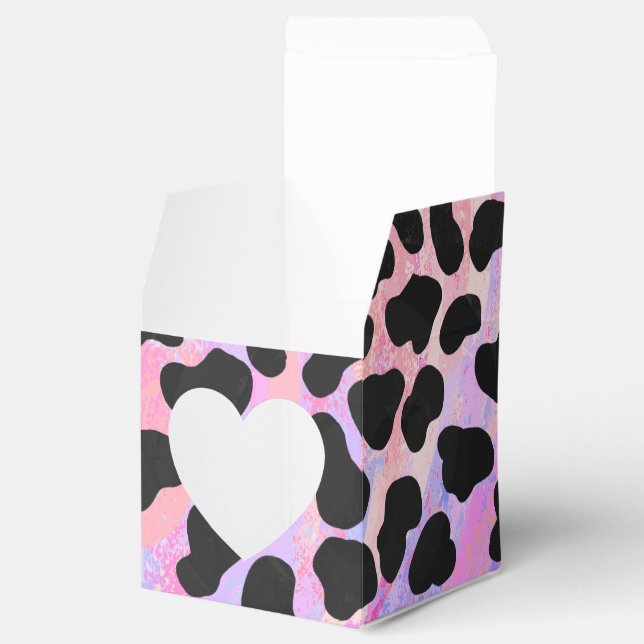Dalmatian Black and Pink Print Favor Box (Opened)