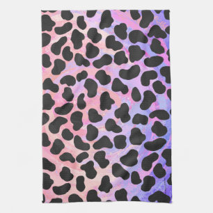 Dalmatian Black and Pink Print Kitchen Towel
