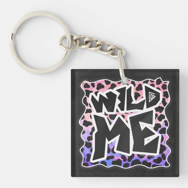 Dalmatian Black and Pink Wild Me Keychain (Front)