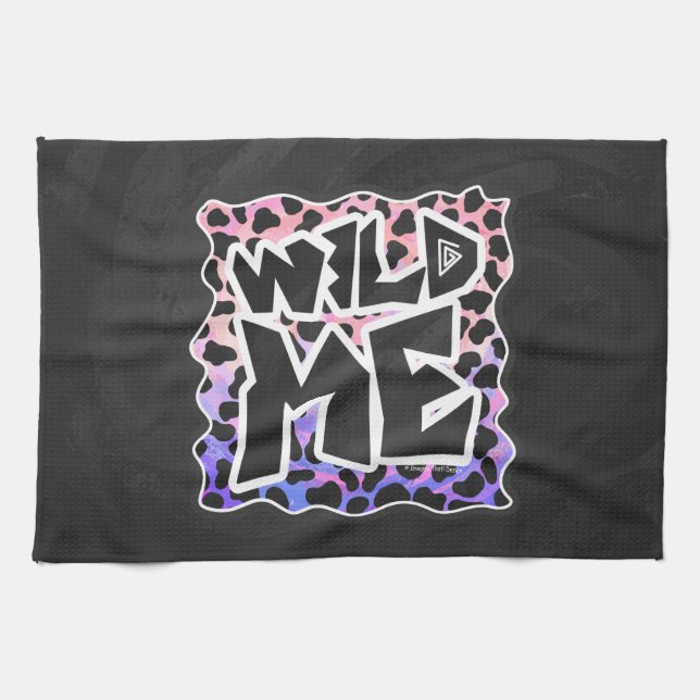 Dalmatian Black and Pink Wild Me Kitchen Towel (Horizontal)