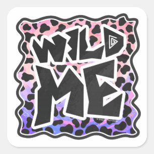 Dalmatian Black and Pink Wild Me Square Sticker