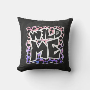 Dalmatian Black and Pink Wild Me Throw Pillow