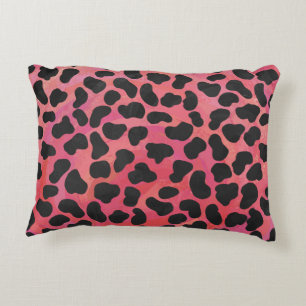Dalmatian Black and Red Print Accent Pillow