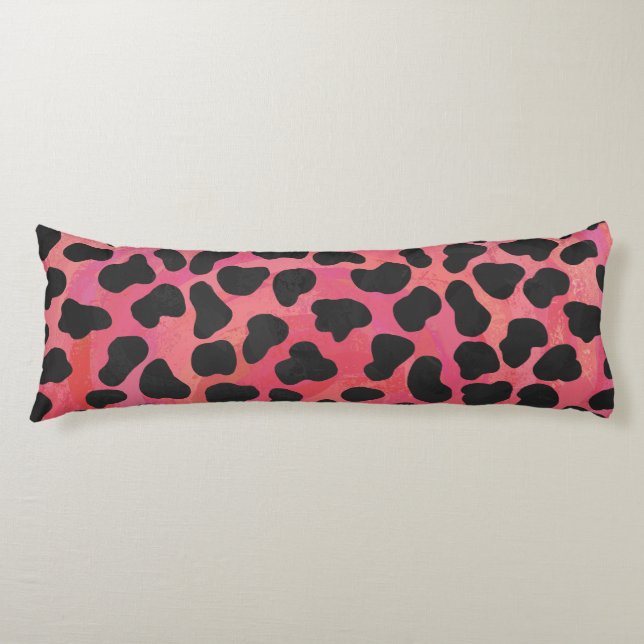 Dalmatian Black and Red Print Body Pillow (Front)