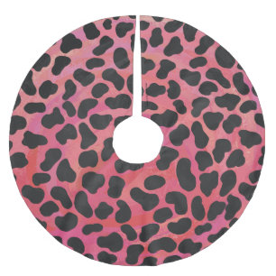 Dalmatian Black and Red Print Brushed Polyester Tree Skirt