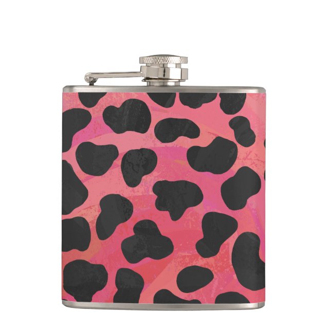Dalmatian Black and Red Print Hip Flask (Front)