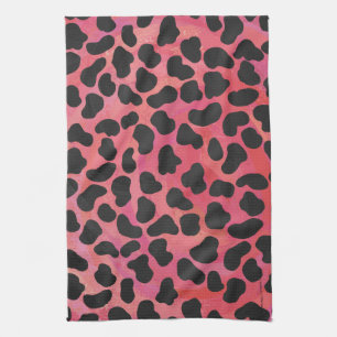 Dalmatian Black and Red Print Kitchen Towel