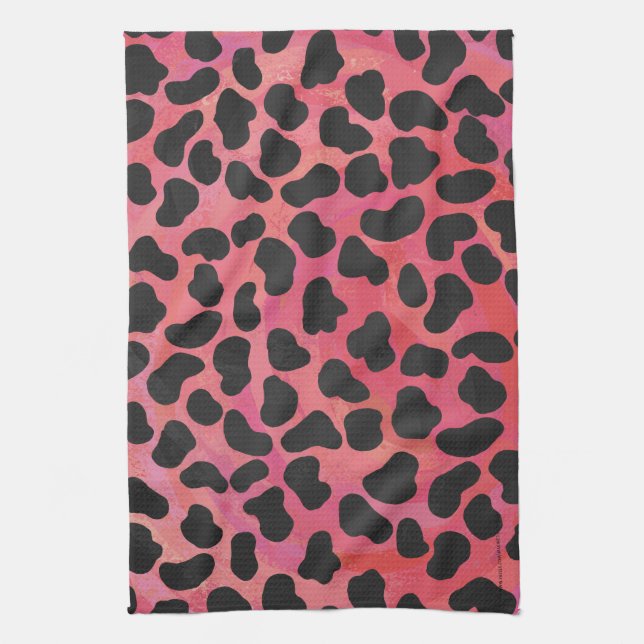 Dalmatian Black and Red Print Kitchen Towel (Vertical)