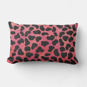 Dalmatian Black and Red Print Lumbar Pillow