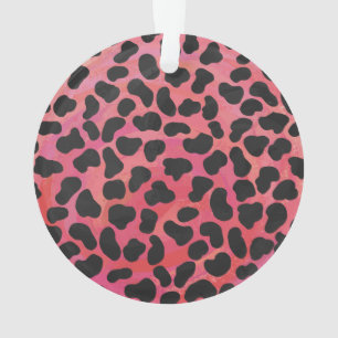 Dalmatian Black and Red Print Ornament