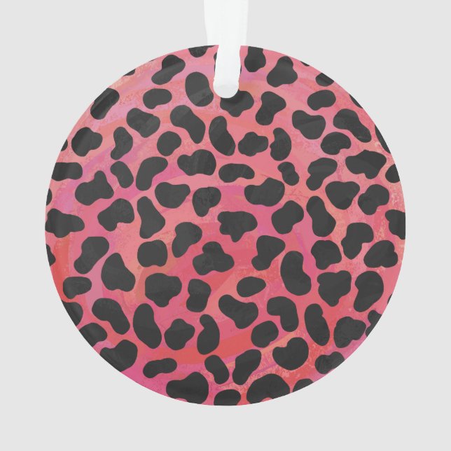 Dalmatian Black and Red Print Ornament (Back)