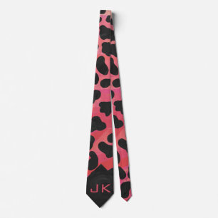 Dalmatian Black and Red Print Tie