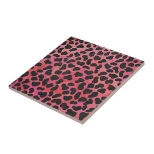Dalmatian Black and Red Print Tile