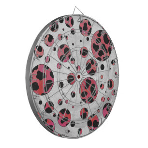 Dalmatian Black and Red with Polka Dots Dartboard