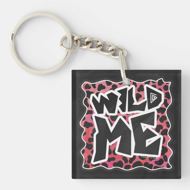 Dalmatian Black and Red with Wild Me Keychain (Front)