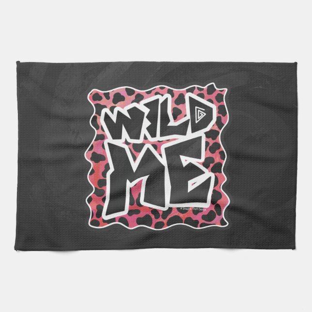 Dalmatian Black and Red with Wild Me Kitchen Towel (Horizontal)