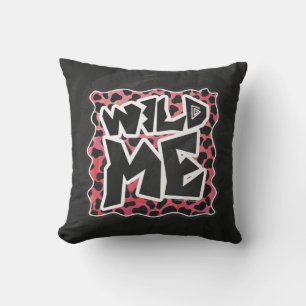 Dalmatian Black and Red with Wild Me Throw Pillow