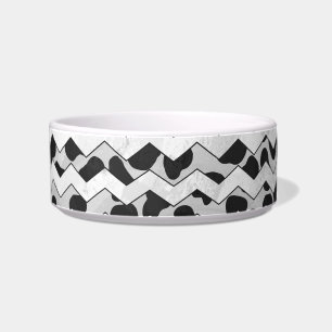 Dalmatian Black and White Chvron Bowl