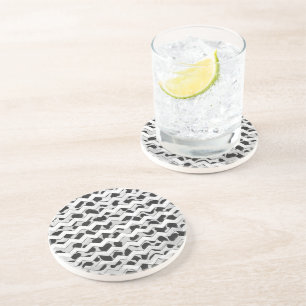 Dalmatian Black and White Chvron Coaster