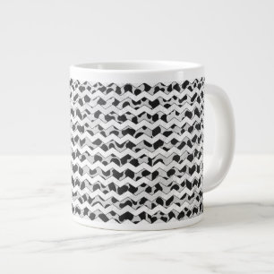Dalmatian Black and White Chvron Large Coffee Mug
