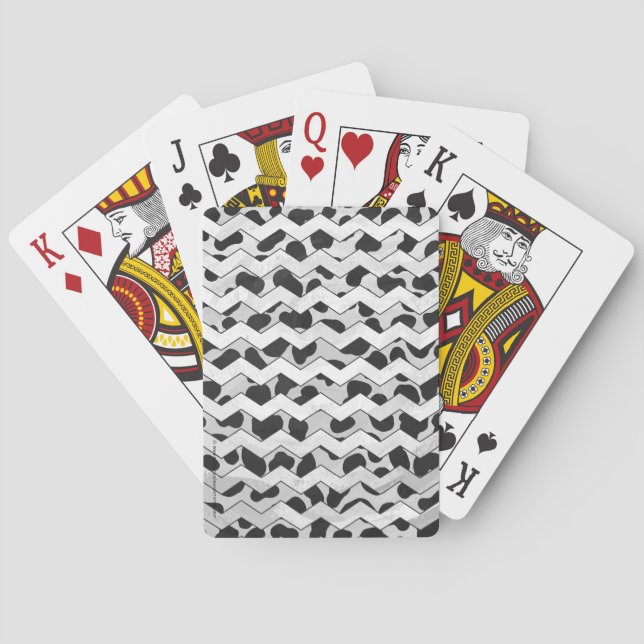 Dalmatian Black and White Chvron Playing Cards (Back)