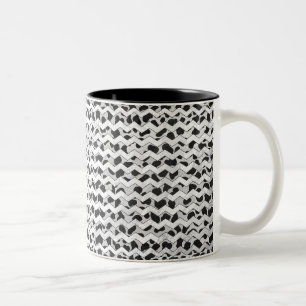 Dalmatian Black and White Chvron Two-Tone Coffee Mug