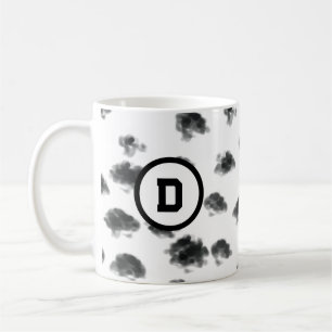 dalmatian black and white dots animal print  coffee mug