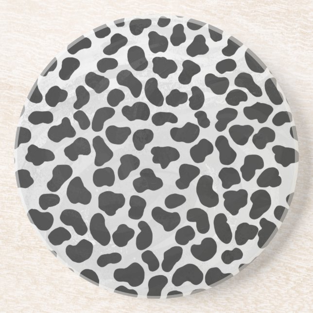 Dalmatian Black and White Print Coaster (Front)