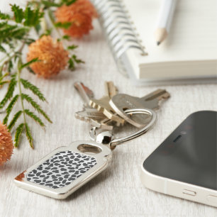 Dalmatian Black and White Print Keychain