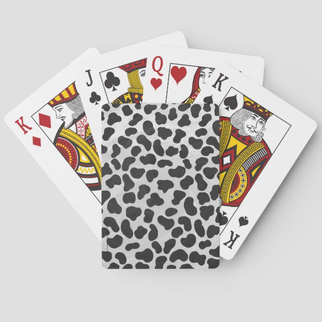 Dalmatian Black and White Print Playing Cards (Back)