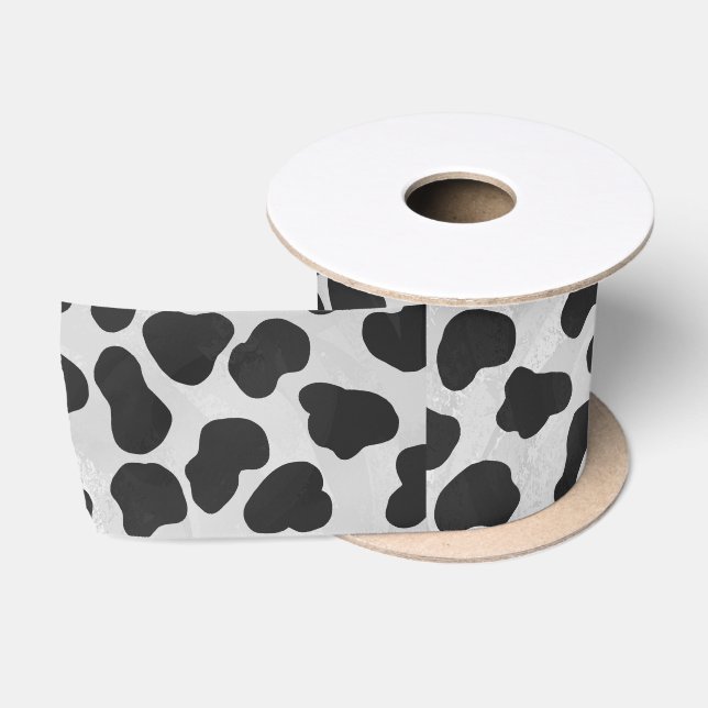 Dalmatian Black and White Print Satin Ribbon (Spool)