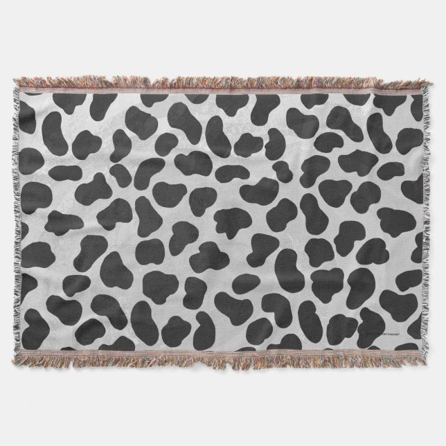Dalmatian Black and White Print Throw Blanket (Front)