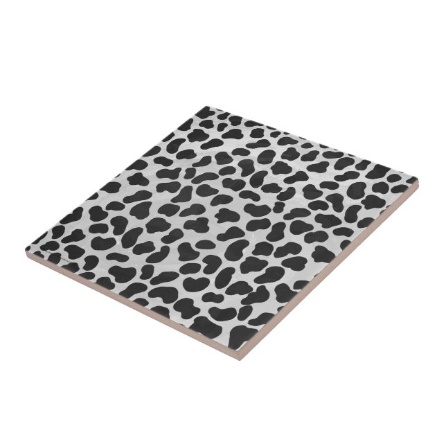 Dalmatian Black and White Print Tile (Side)