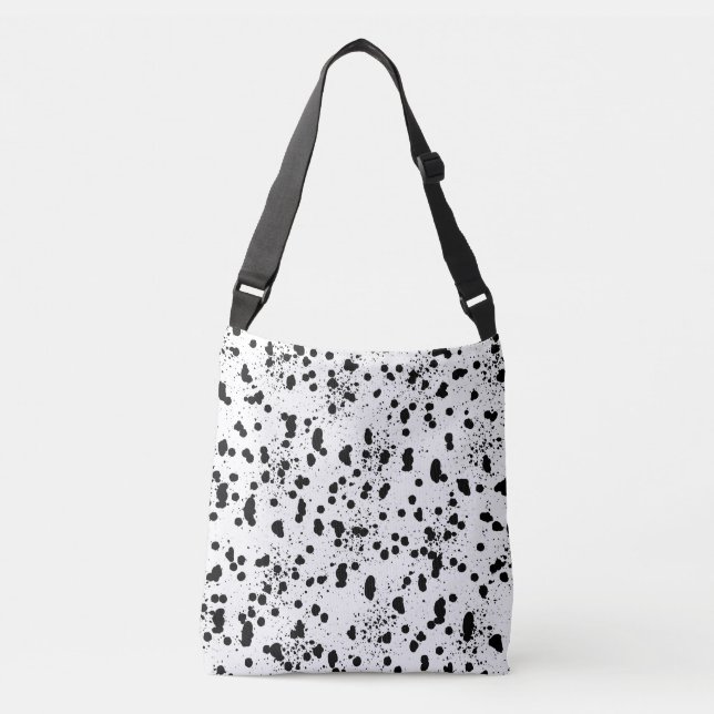 Dalmatian Black and White Spots Crossbody Bag (Front)