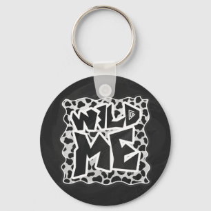 Dalmatian Black and White with Wild Me Keychain