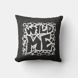 Dalmatian Black and White with Wild Me Throw Pillow