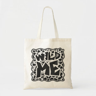 Dalmatian Black and White with Wild Me Tote Bag